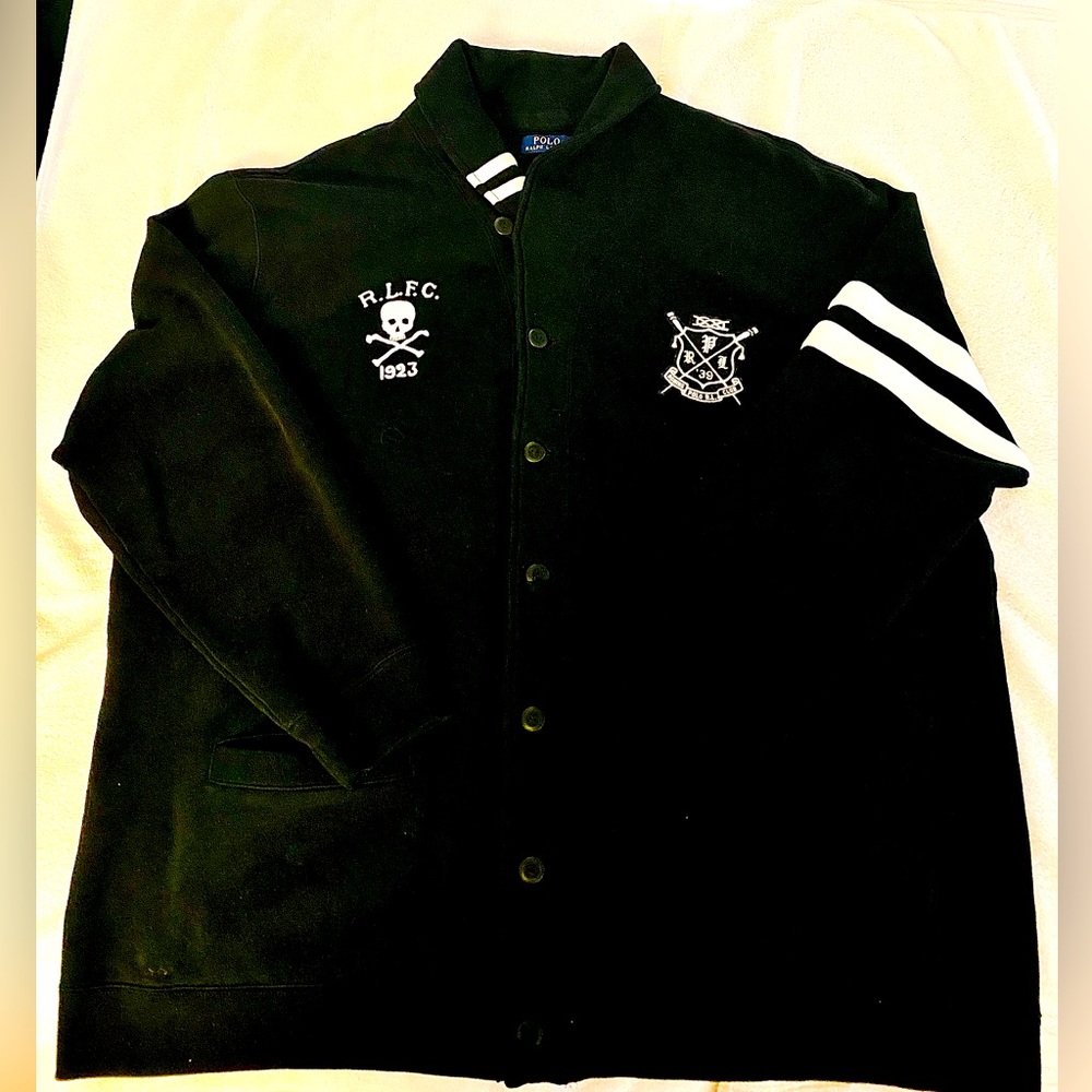 Mens Polo Casual Jacket. Black & White. Size 3XLT